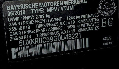 BMW X5 2016 BLACK vin: 5UXKR0C59G0U48221