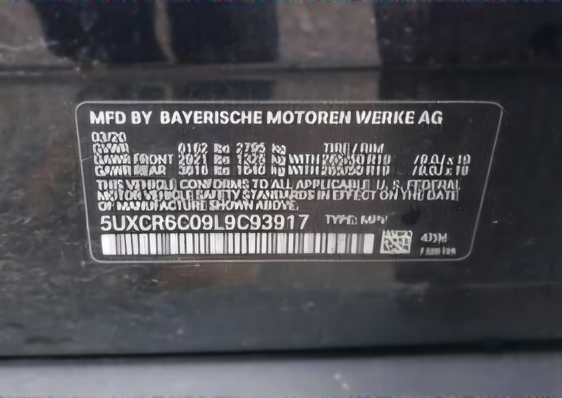 BMW X5 2020 BLACK vin: 5UXCR6C09L9C93917