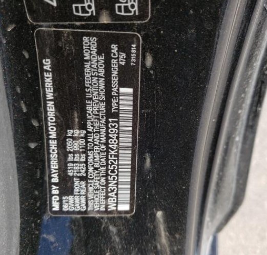 BMW 428Xi 2015 Black vin: WBA3N5C52FK484931