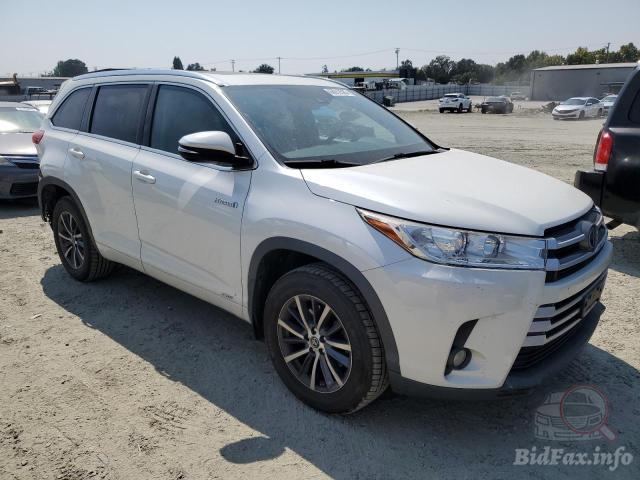Toyota Highlander 2018 White vin: 5TDJGRFH2JS043075