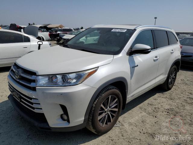 Toyota Highlander 2018 White vin: 5TDJGRFH2JS043075